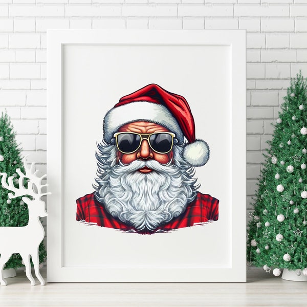 Santa Clause Decor, Cool Santa Clause Print, Christmas Wall Art, Christmas Decor, Funny Christmas Printable, Santa Clause Wall Art