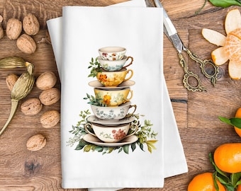 Boho Floral Teacup PNG Design, Cottagecore Coffee Mug (Digital Download)