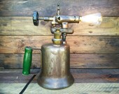 Antique - Vintage Industrial Brass Blow Torch Reclaimed Into A Very Cool Ambient Lighting Steampunk Style Table Lamp
