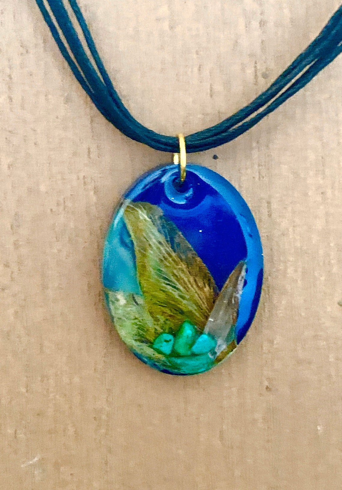 Coral reef collection sea blue tropical pendant necklace Etsy