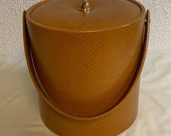 Vintage Faux Leather Ice Bucket