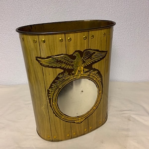 Vintage JL Clark Embossed Waste Can