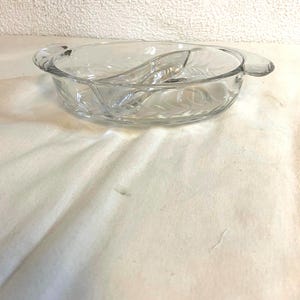 Vintage Etched Relish Dish