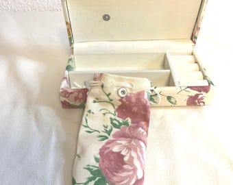Padded Floral Jewelry Box