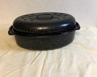 Assadeira vintage de esmalte