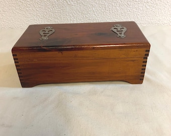 Vintage Dovetail  Hinged Top Shallow Box