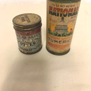 Vintage Tumeric/Cotter Pins Containers