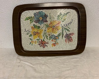 Vintage Textured Metal Mosaic Tray