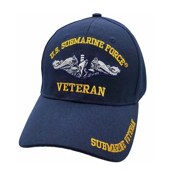 Navy Submarine Service, Baseball Cap, Blue, With Subreine Service on brim.