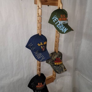 30 Cap Rack Display, Double 15 Cap Rack,  9 1/2" Wide 37" Tall, Choose from Several Wood types or paint