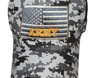 Army, w/flag. Baseball cap, Summer weave. (Digital Camo)