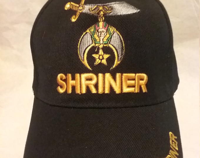 Shriner Black Baseball Cap/hat, W/shriner, on Bill and Back SKU094 Etsy
