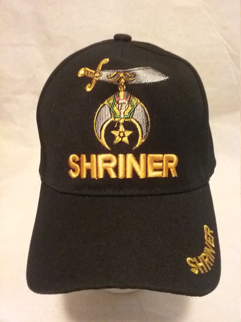 Shriner Black Baseball Cap/hat W/shriner on Bill and Back Etsy