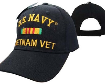 Vietnam Veteran, Navy, Blue Baseball Cap/hat, W/veteran Shadow, W ...
