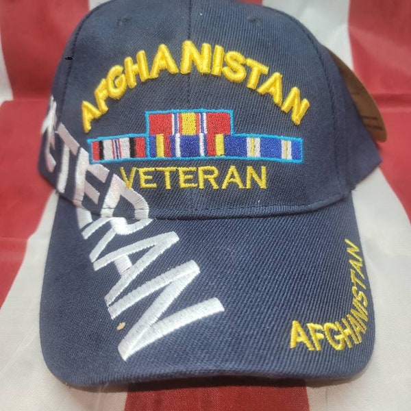 Afghanistan Veteran Cap, w/VeteranShadow,  (Blue)