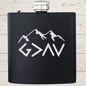 God is Greater Than the Highs and Lows Engraved Flask