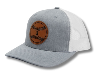 Baseball personalisierte Spieler Nummer Leder Patch Hut