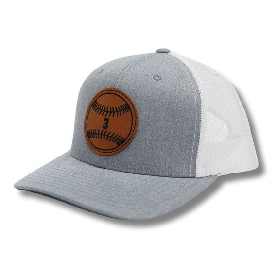 Baseball Personalized Player Number Leather Patch Hat