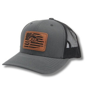 Fishing Distressed American Flag Snapback Trucker Hat