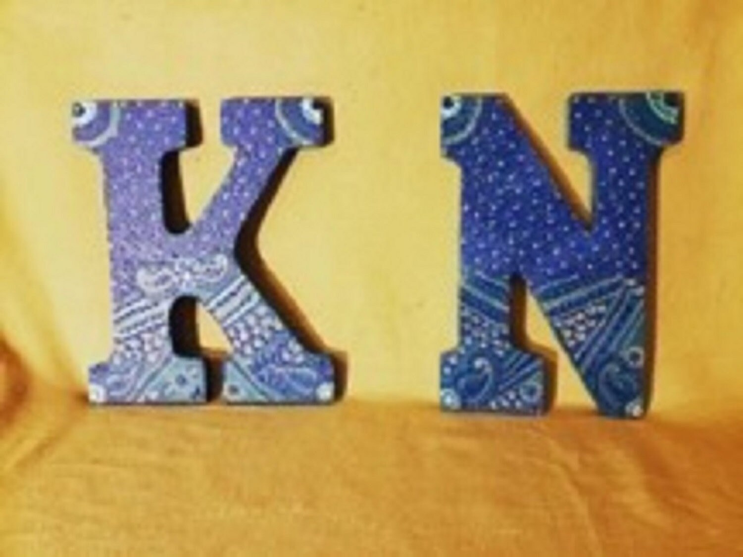 Henna Designed A To Z Alphabets Initials Painted Wooden Letter Etsy