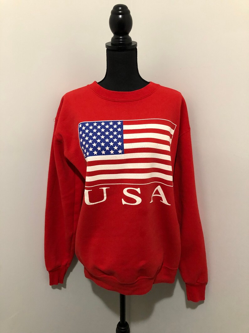 USA Sweatshirt Crew Neck Sweatshirt 90s 80s