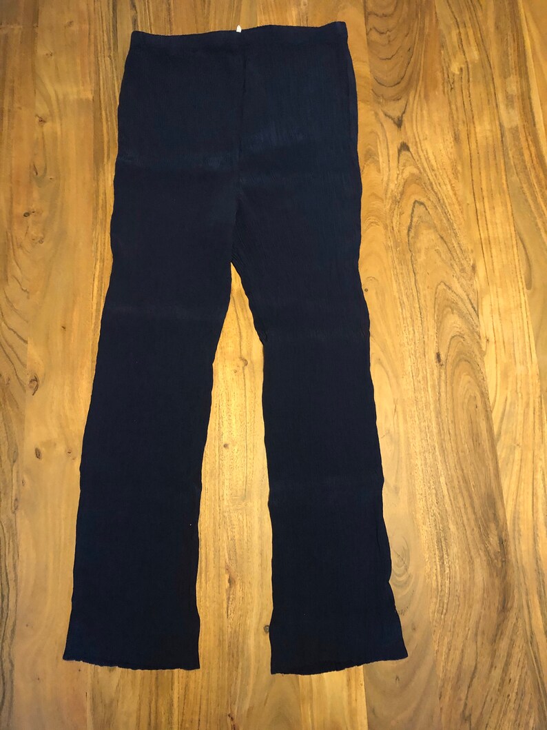 Vintage High Waisted Flowy Pants Textured Pant