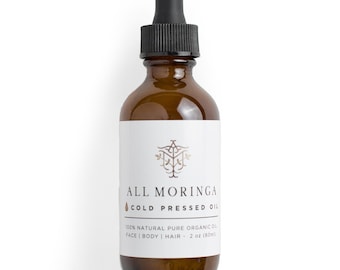 Todo el aceite de semilla de Moringa (Ben) orgánico, puro y natural, nutre e hidrata la piel/el cabello, prensado en frío y sin refinar.