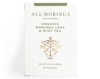 Bio Moringa Teebeutel: Minze & Ingwer, USDA zertifiziert (28 Count)