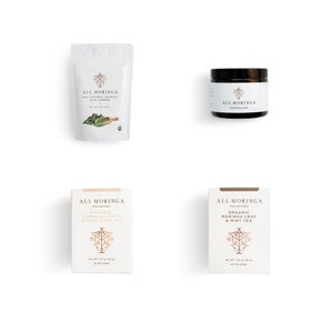 Complete Moringa Nutrition Large Bundle | Organic Tea, Powder & Capsules