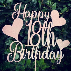 SVG 18th Birthday Cake Topper Glowforge Laser fichier