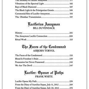 Puede incluir: Una portada de libro en blanco y negro con el t&iacute;tulo "Alchemy of Lucifer-Amaymon" de Edgar Kerval. La portada del libro tambi&eacute;n incluye los t&iacute;tulos "Luciferian Amaymon" de Bill Duvendack, "The Faces of the Condemned" de Asbjorn Torvol y "Lucifer: Opener of Paths" de Frank White.