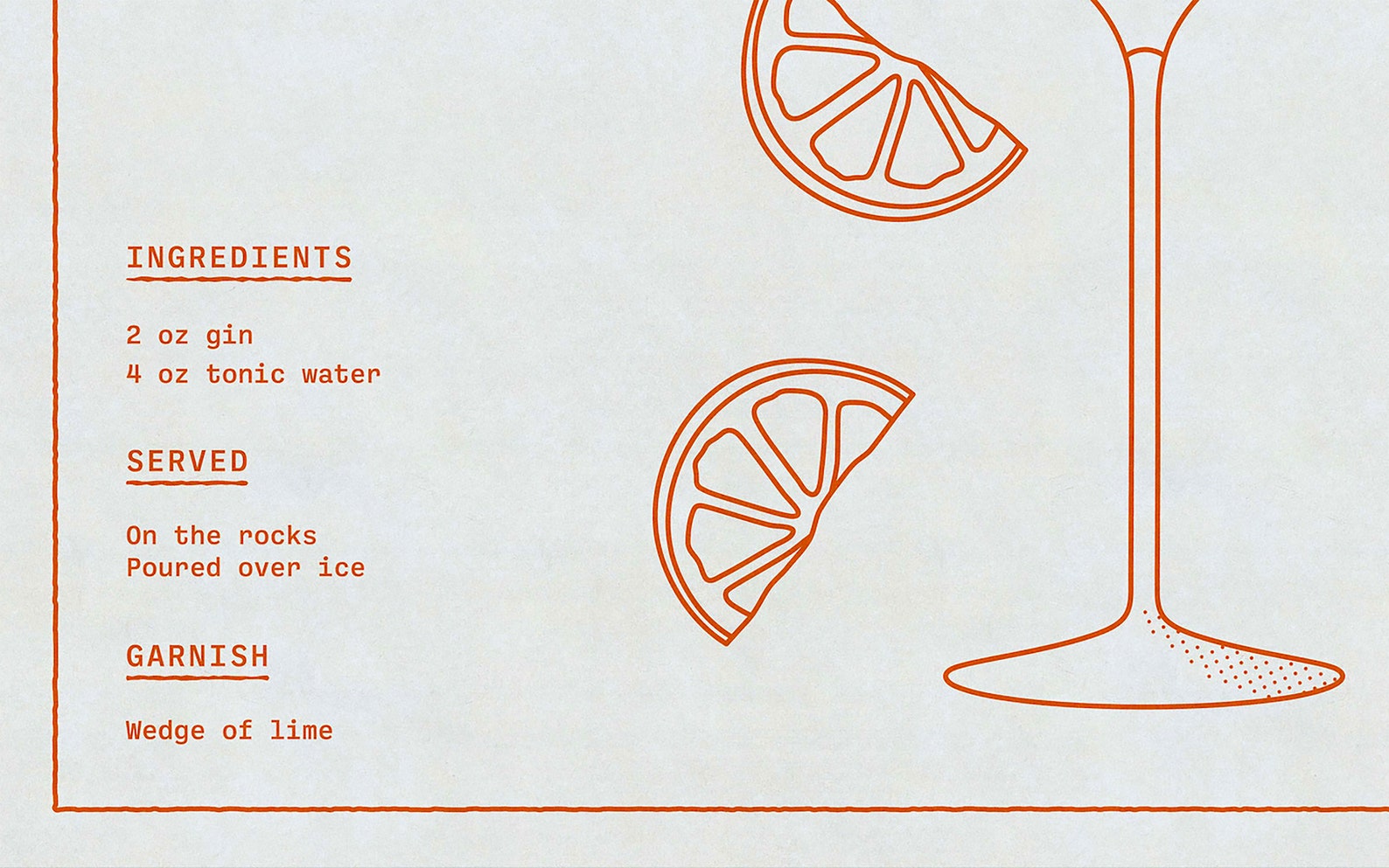 Gin and Tonic Recipe Printable Bar Cart Wall Art Minimalist Etsy