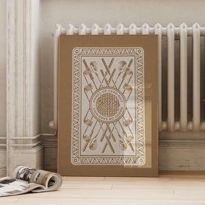 Imprimible de golf beige, Póster atlético preppy, Decoración de pared vintage neutra, Impresión de tarjeta de golf marrón claro, Descarga digital ArtSaltPlace