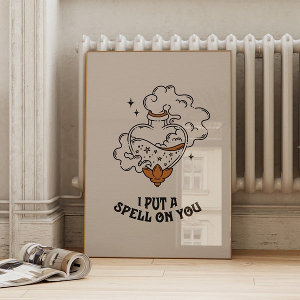 Witchy Potion Print: Mid Century Modern Halloween Art (Digital Download)