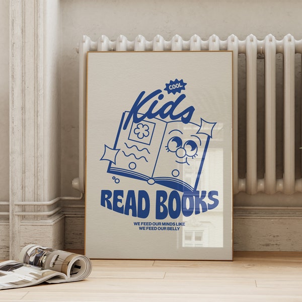 Cool Kids Read Books | Boho Classroom Decor | Trendy School Poster | Kids Room Wall Art | Teacher Student Gift | Digital Download