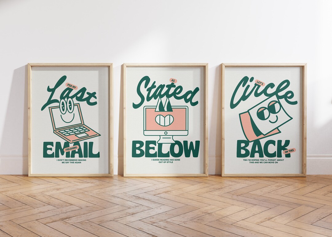 Set of 3 Home Office Printable Wall Art | Work From Home Prints | per ...