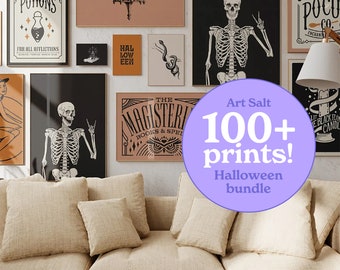 120+ Halloween Art Prints Mega Bundle | Witchy Mid Century Modern | Vintage Printables | Retro Autumn Decor | ArtSaltPlace Digital Download
