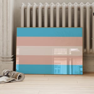 Transgender Gift | Vertical or Horizontal Trans Pride Flag Wall Art | LGBTQ Print | Queer Wall Decor | ArtSaltPlace Digital Download
