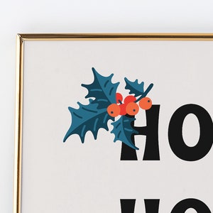 Cartel navideño moderno de mediados de siglo / Ho Ho Ho Navidad imprimible arte de pared / tipografía decoración navideña / ArtSaltPlace Descarga digital imagen 8