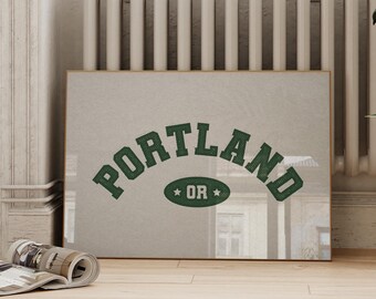 Portland Oregon Vintage Travel Poster: Retro Dorm Decor (Digital Download)