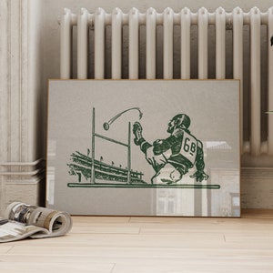 Stampa di calcio retrò / Arte da parete vintage di football americano / Poster sportivo classico orizzontale / Download digitale istantaneo di ArtSaltPlace