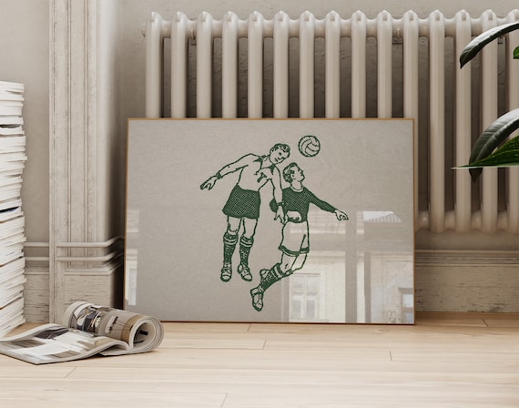 Vintage Soccer Print: Retro Boys Room Wall Art (Digital Download)