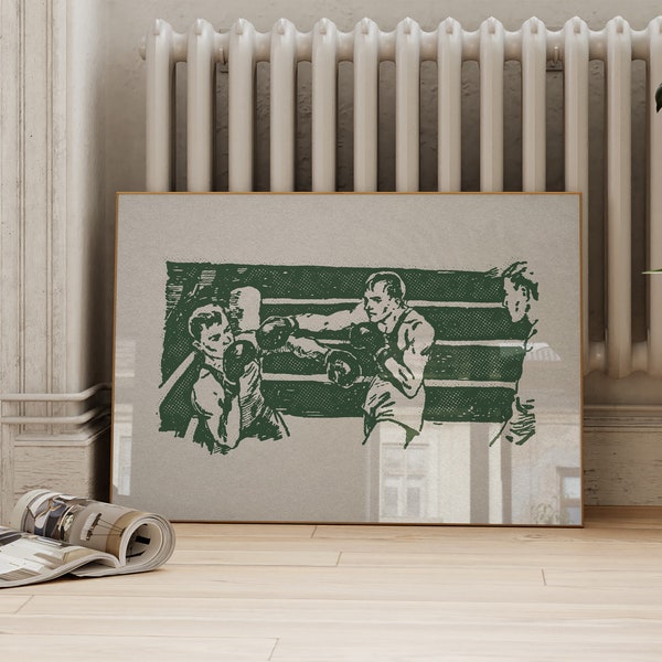 Horizontal Boxing Ring Poster | Retro Gym Decor | Vintage Sports Teen Room Wall Art | Downloadable Prints | ArtSaltPlace Digital Download