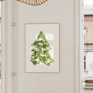 Christmas Tree Print Farmhouse Holiday Decor Green Winter Snow Art Pine Tree Printable Wall Art ArtSaltPlace Digital Download image 6