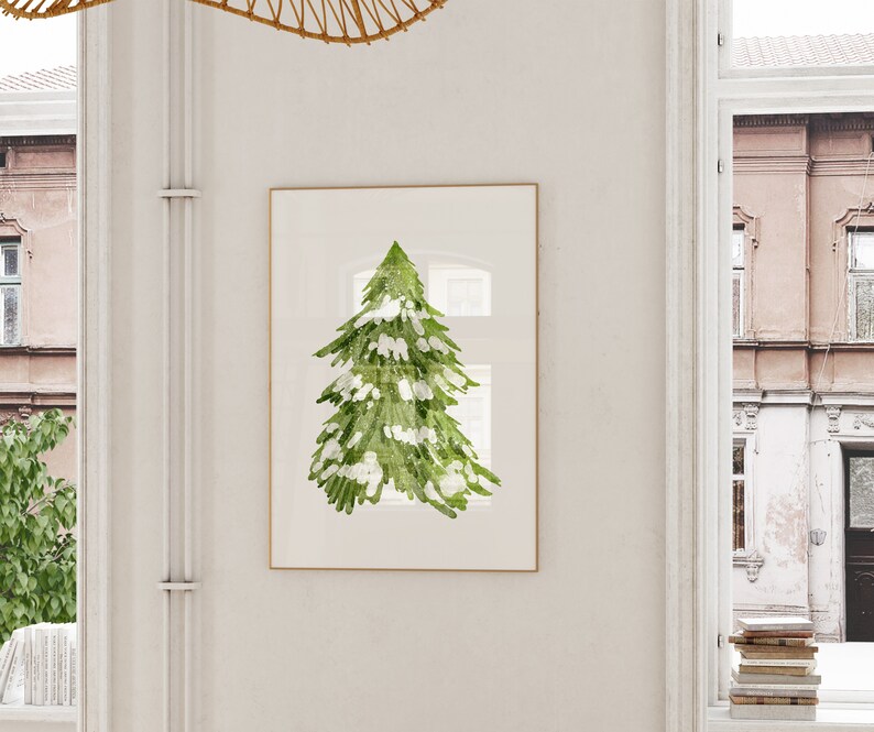 Christmas Tree Print Farmhouse Holiday Decor Green Winter Snow Art Pine Tree Printable Wall Art ArtSaltPlace Digital Download image 6