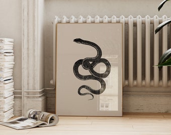 Vintage Halloween Snake Print: Rustic Spooky Art (Digital Download)