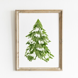 Christmas Tree Print Farmhouse Holiday Decor Green Winter Snow Art Pine Tree Printable Wall Art ArtSaltPlace Digital Download image 9