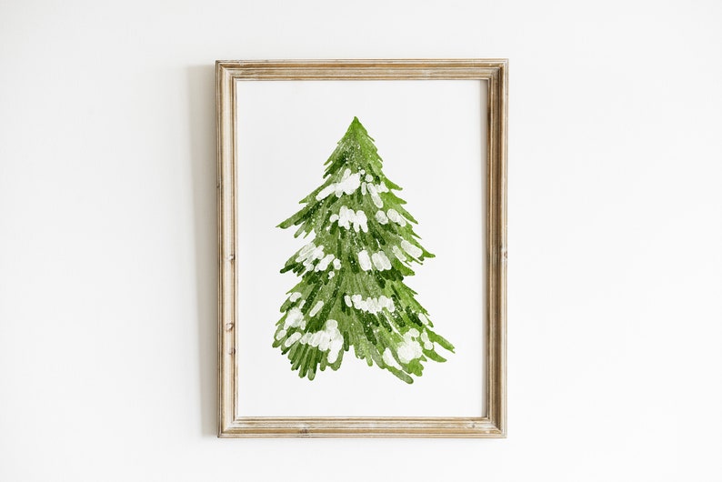 Christmas Tree Print Farmhouse Holiday Decor Green Winter Snow Art Pine Tree Printable Wall Art ArtSaltPlace Digital Download image 9