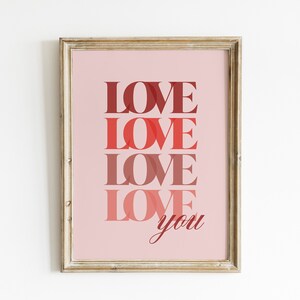 Valentine's Day Printable | Love You Poster | Bedroom Print | Kids Room ...
