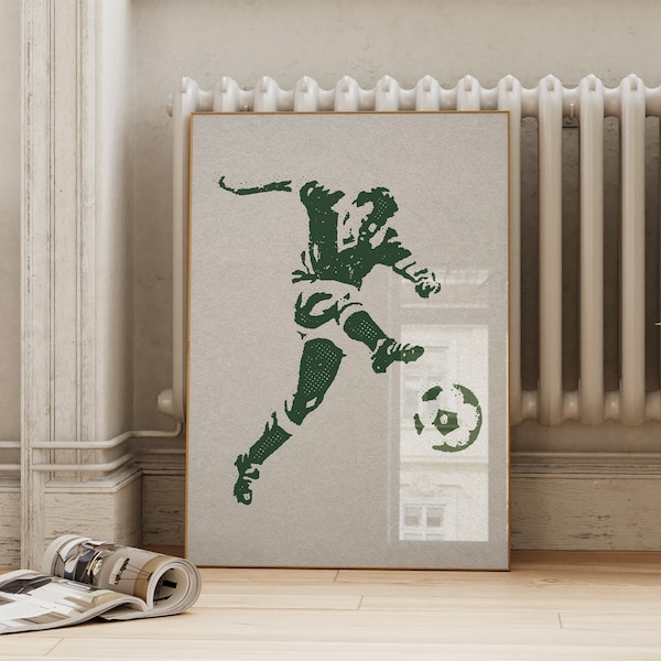 Soccer Wall Decor Vintage | Boys and Girls Room Wall Art | Retro Sports Poster | Downloadable Prints | ArtSaltPlace Digital Download